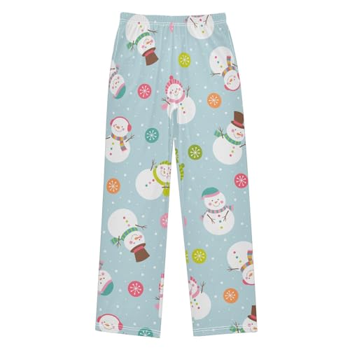 Boys' Pants Christmas Colorful Snowman Snowflake Long Bottoms Jogger Pants Elastic Waist Trousers with Pockets S-XL