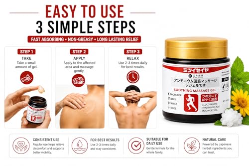 Image of Japanese Instant Pain Relief Gel | Pain Relief Gel For Back, Neck, Knee & Muscle Pain | Fast Acting Soothing Massage Gel | Pain Relief Balm | Joint & Body Pain Relief Cream (Pack of 03)