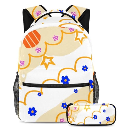 Sac à dos avec trousse Happy Easter Eggs grand volume 40cm et compartiments renforcés