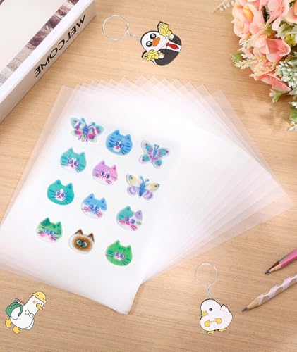 Image of 30pcs Shrink Plastic Sheets, DIY Craft Paper Sheets for Jewellery Making, Heat Shrink Plastic Sheets for Art Projects, 20x14.5 cm Size, Ideal for Kids Crafts and Gift Making Activities