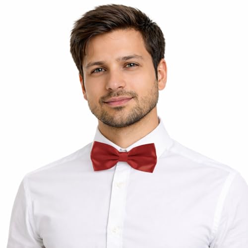 Image of Mens Classic Solid colour Bowtie 6pcs /12pcs Combo Pre-tied Satin polyester Formal tuxedo Bow tie Set For Boy Women and Men & Adjustable Length