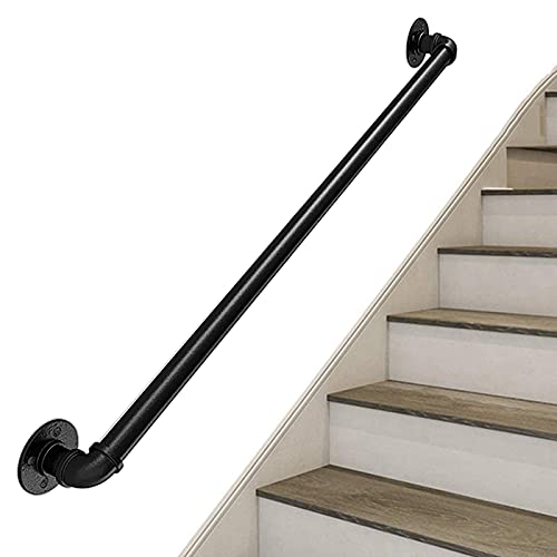 Rambarde d'escalier extérieure antidérapante noire de 110 cm
