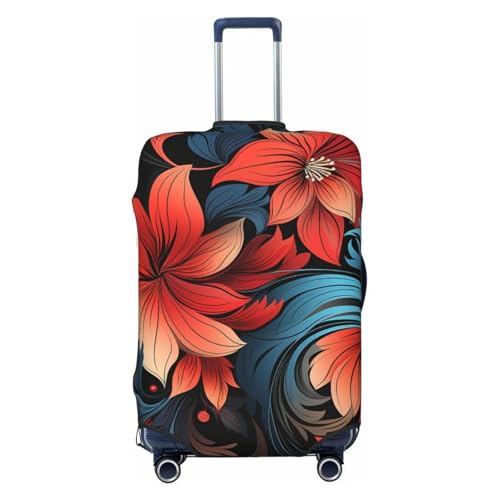 Luggage Cover Travel Suitcase Cover Elastic Suitcase Protector Cover Red floral pattern Luggages Protector Anti-Scratch Luggages Decorative Cover for Adult (18-32 inch)