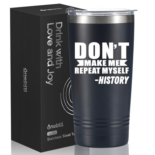 Onebttl Gifts for History Lovers, Teachers History Gifts for Men, 20oz Black Stainless Steel...