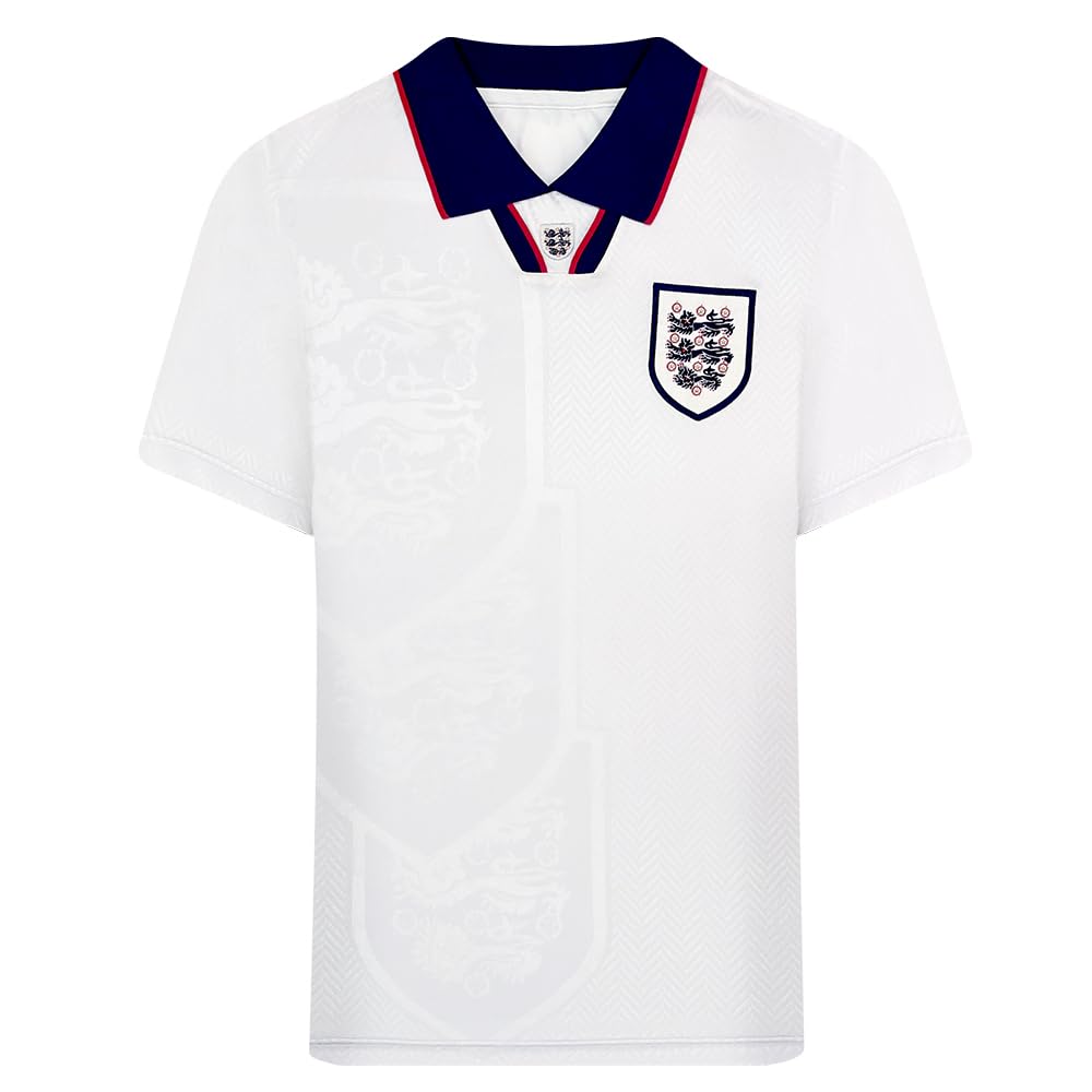 Score Draw England 1993 Home Retro Football Shirt White Medium Polyester