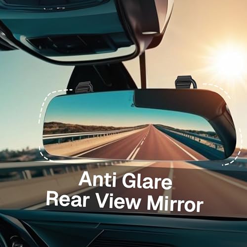 Image of CarFrill 11.8 inch Universal Interior Rear View Mirror for Driving Test, Learner Instructor | Anti-Glare Rear View Mirror for Car SUV CRV Trucks | Clip-On Wide Angle Convex Mirror.