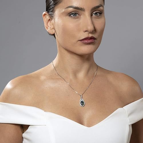 Collar de plata 925 con colgante de ópalo negro Collar de plata 925 con colgante de ópalo negro