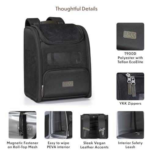 Image of Traveler's Choice Argo Tails of The Trail Pet Backpack Carrier, Black