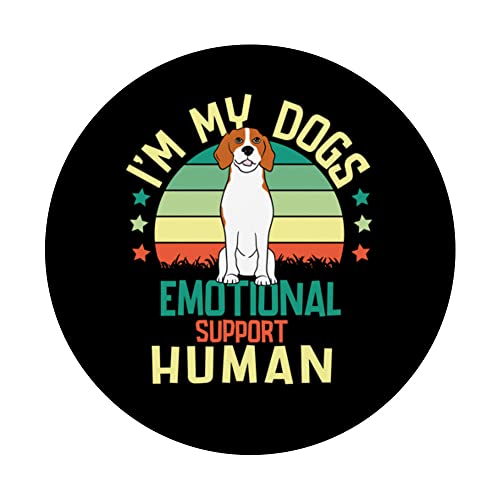 I'm My dog's Emotional Support-Human. PopSockets Swappable PopGrip, Black - Image 3