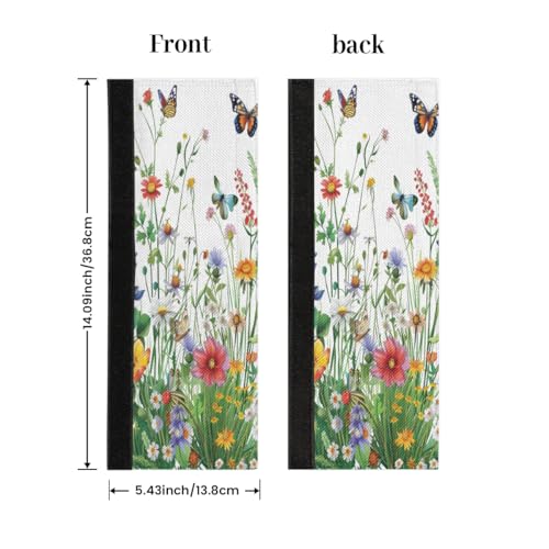 Image of Pardick Spring Flower Grass Refrigerator Door Handle Covers Set of 2 Spring Flower Grass Washable Fridge Dishwasher Mocrowave Oven Door Decor Protector Handle Cover Kitchen Appliance Decorative