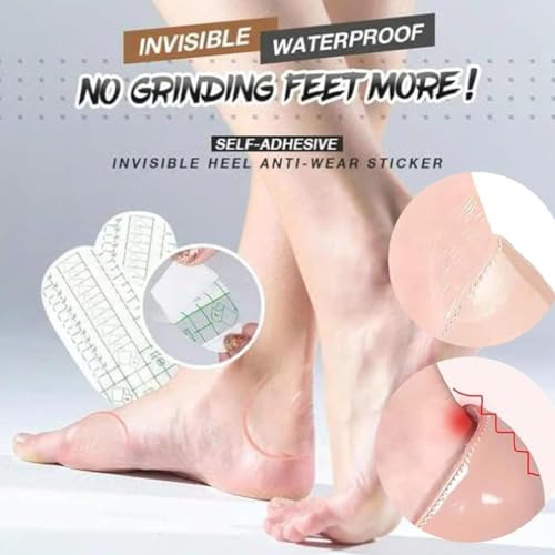 Image of Zealburst Self Adhesive Invisible Heel Anti-Wear Sticker, Waterproof Anti Wear Foot Care Heel Protection Pad, Ultra-thin transparent self-adhesive heel anti-friction sticker, Prevent Blisters (100PCS)