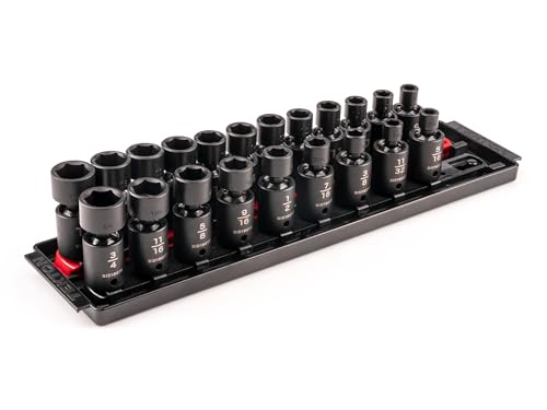Image of TEKTON 3 /8 Inch Drive Universal Joint Impact Socket, 21-Piece | SID97200