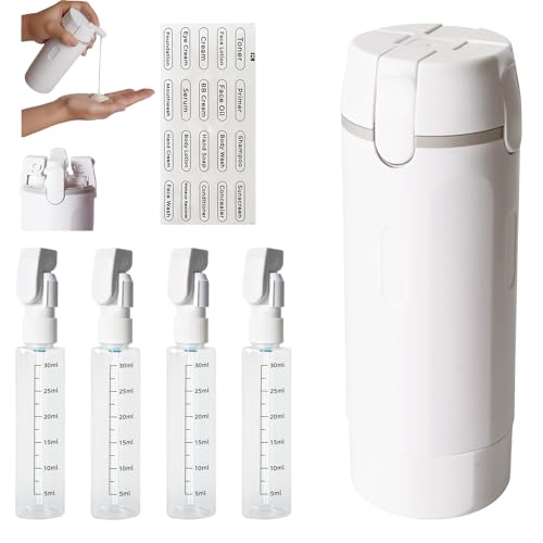 4 in 1 Reise-Spenderflasche Refillable Travel Dispenser Bottles Reiseflaschen zum Befüllen Reise Gadgets Reiseflaschen Tragbare Reiseflaschen für Shampoo Lotion Conditioner Duschgel