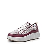 DREAM PAIRS Women Platform Chunky Lightweight Comfortable Casual Lace-Up Sky Walking Fashion Sneakers,Size 9,Burgundy,SDFN2415W