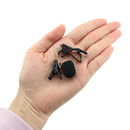 Lapel Mic Clips Sponge Cover Kit E-Outstanding 6 Sets Lavalier Microphone Metal Tie Clips, 22X15X6Mm Lapel Mic Windscreen Foam Covers And Lav Mic Plastic Wire Clips Black #TOP3