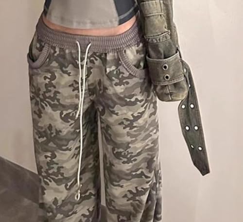 Camo Pants Y2K Cargo Pants Baggy High Waisted Parachute Pants Wide Leg Pants Drawstring Pant Vintage Streetwear2