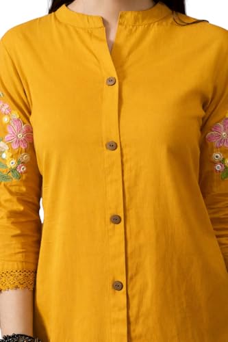 Image of Truvon Fashions Stylish Women's Co-Ord Kurta with Pant Set Cotton Floral Kurti for Women