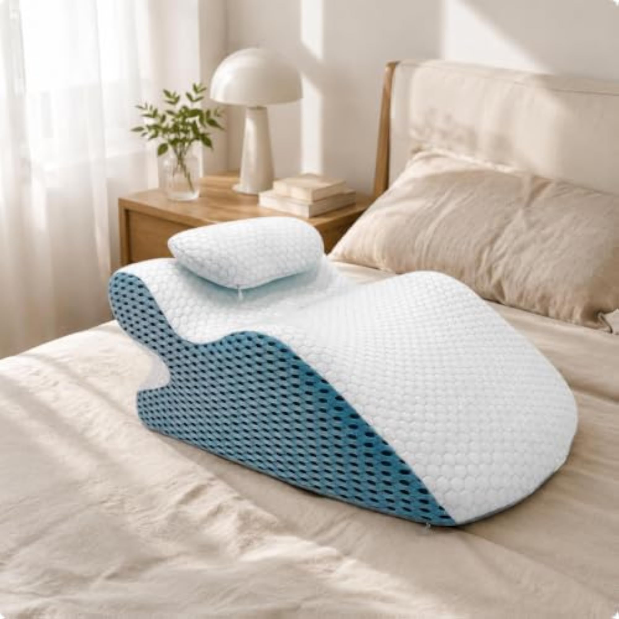 Contoured Face-Down Pillow Ergonomic Support Cushion