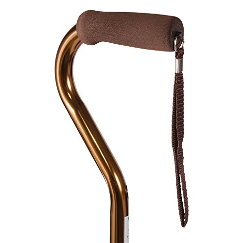 DMI Deluxe Lightweight Adjustable Walking Cane with Soft Foam Offset Hand Grip, Slip Resistance, for Men and Women, Bronze