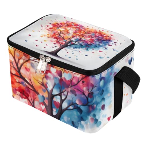 Lunch Bags for Women Men 9 Cans,Love Tree Hot & Cold Food Delivery Bag Insulated Grocery Bag Insulated Lunch Box Valentines Day Cooler Bag for Office Work Picnic Beach