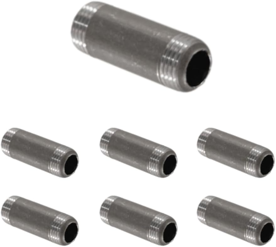 1/2 “ Steel Pipe, 2” Length, for Home Decor projects; QTY 6