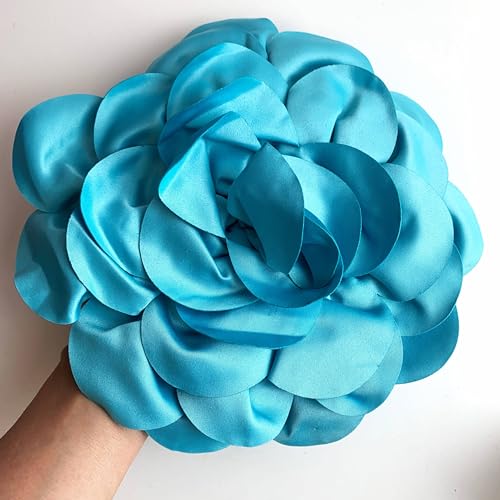 Image of Heyiwell Large Satin Fabric flower for Brooch Pin Wedding Party Dance Dress Suit Clothes Head Hair Accessories DIY Decor 9.45 inchInch