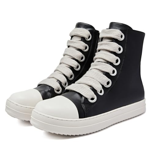 High Top Sneakers for Men Comfortable Platform Shoes with Zipper Walking Shoes