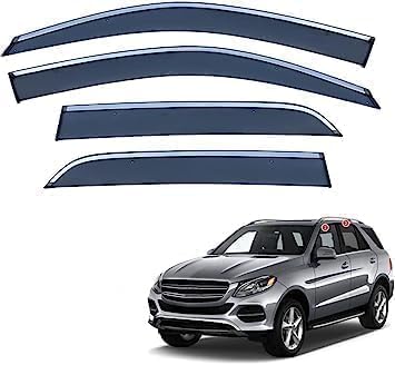 FengXH Window Deflectors for Mercedes Benz GLE-Class SUV W166 2012-2019+ - 4pc Smoke Tint, Waterproof, Noise Reducing.