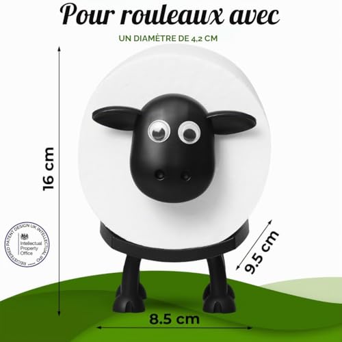 Porte-rouleaux papier toilette mouton noir 3D VELENTI