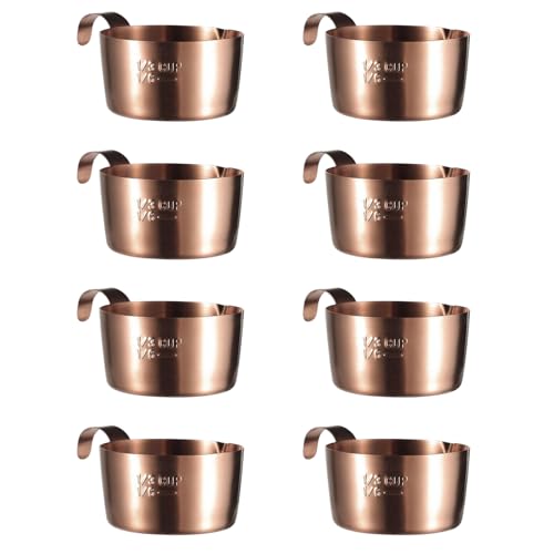 8PCS Dipping Bowls,Stainless Steel Small Milk Jug,Milk Jug Set Durable and Long-lasting Sauce Dish,Dip Bowls,Suitable for Coffee Bar Home Kitchen Office Sushi Cereal Salad(Rose Gold/2.4*2.1*1.29in)