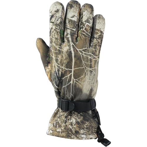SEIRUS Men's Xtreme All Weather Glove Gauntlet | Durable Waterproof Breathable Gloves with Easy On/Off Cuff for Winter Sports, Realtree Edge, Large
