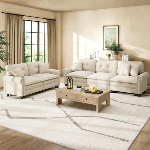 HERA'S HOUSE 2 Pieces Modular Sectional Sofa Sets, Oversized Couch