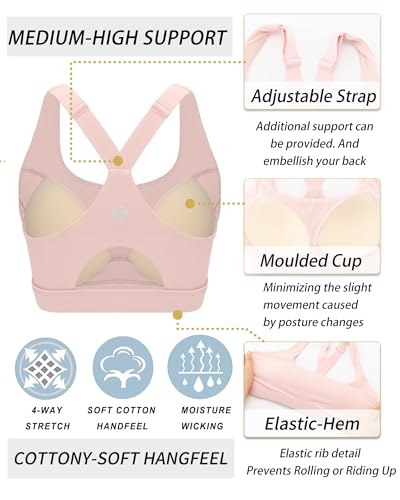 Image of RUNNING GIRL High Impact Sports Bras for Women, High Support Running Adjustable Workout Sports Bras with Sewn in Pads