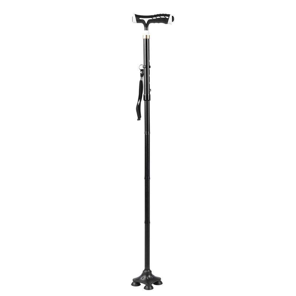 Muletas Ajustables, Bastones Plegables Ajustables y Bastones, con luz LED, Mango de Esponja, rotación Libre de 360 ​​°, para Hombres y Mujeres Familiares Present