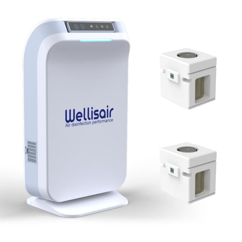 Filterless Air Purifier for Home, Electric HEPA Filter, Large 14.5x8.6x5.9 Inches, Push Button Control, Low Noise 6dB, with Extra Cartridges