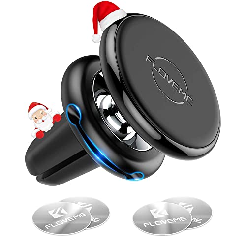 FLOVEME Support magnétique universel pour grille d'aération de voiture - 4 plaques métalliques - Compatible avec iPhone 11 8 7 X Xr Xs SE Samsung S20 S10 S9...