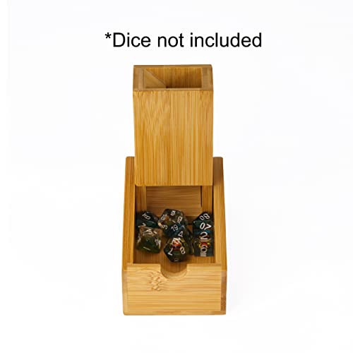 Cusdie Bamboo Dice Tower Foldable Wooden Die Roller Castle Rolling Case For Dungeons And Dragons, Board Game, D&D, Rpg(No Logo) #TOP1