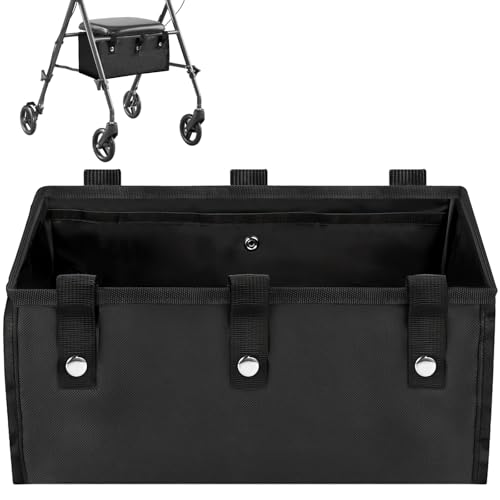 Bgxizin Under Seat Rollator Bag Walker Bags for Rolling Walker with 4 Inner Pockets Rollator Walker Basket Accessories for Seniors Storage Ipad Books and Essentials