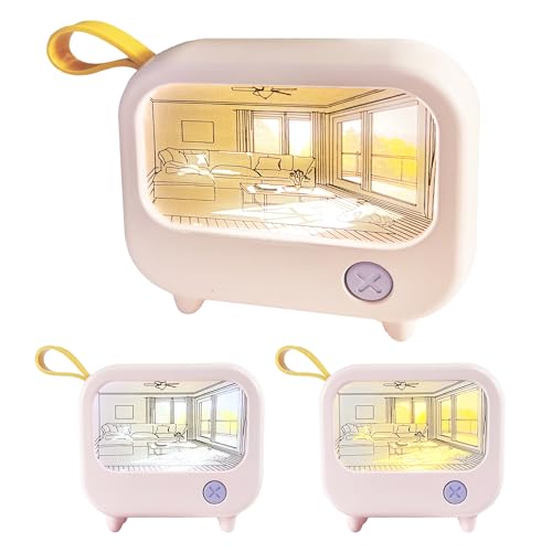 Mini Painting Night Light rosa portátil recargable