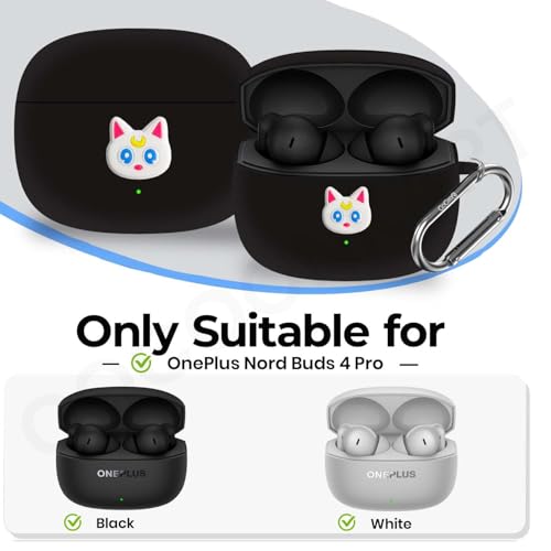 Image of Soft Silicone Case Cover for OnePlus Nord Buds 4 Pro (White Cat)