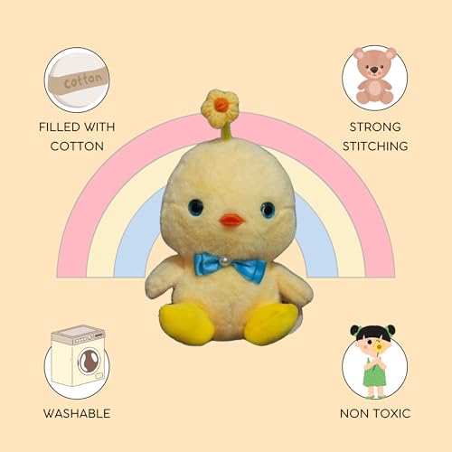Image of Flufies Plush Toys - Snuggly and Aesthetic Stuff Plush Toys and Baby Toys - Soft Toys for Baby Girl and Baby Boy - Soft Toys for Girlfriend Gift (Flower Duck)