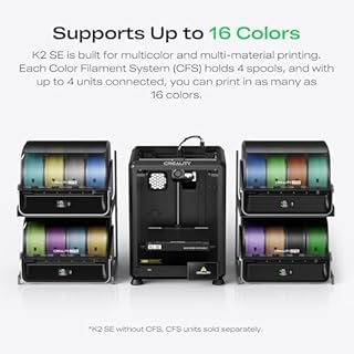 Creality K2 SE 3D Printer, Support Multicolor Printing Needs CFS, 500mm/s High-Speed Printing, Auto Leveling, Vibration Control, Compact Desktop Upgrate 3D Printer, Print Size 220x215x245mm