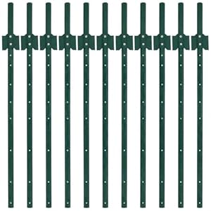 Garvee Schwerlast Metall-Zaunpfosten und Pflanzenstützen – U-Profil, 2 mm Stahl, grün pulverbeschichtet, UV- & korrosionsbeständig, robust für Garten, Hof, Gemüsebeet & Farm –