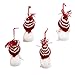 Kurt Adler C9692 Snowman with Red and White Stripe Knitted Hat Decorative Holiday Christmas Ornament Set with Various Animated Faces (4 Pack)