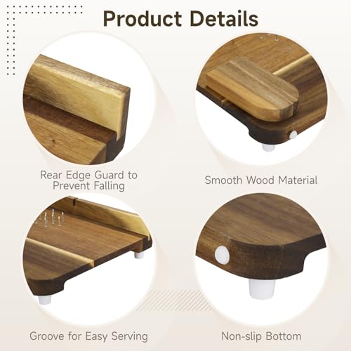 Tabla de cortar unida con 10 clavos de madera acacia miniatura 3