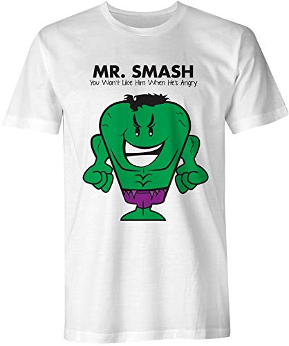 T-shirt super-héros Mr. Smash imprimé graphique blanc 3XL