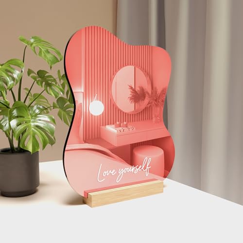 EGD Irregular Aesthetic Vanity Mirror Frameless with Your Custom Text I 8