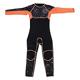 Langarm-Neoprenanzug für Kinder, Tauchanzug, UV-Schutz, schnell trocknende Badebekleidung für Kinder, Jungen und Mädchen, Chloropren-Gummi, Nylon, Schwarz, Orange, Blau, L, XL, XXL (XL)