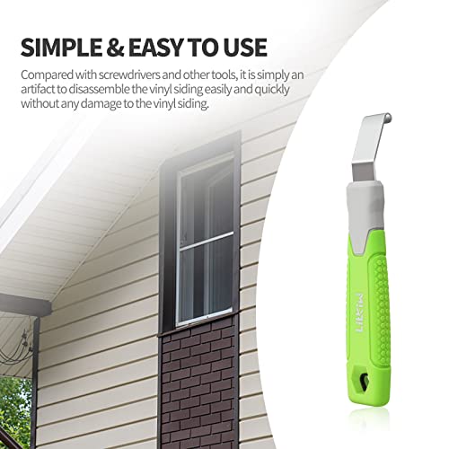 Litkiwi Vinyl Siding Removal Tool,Straight Non-Slip Grip Handled,Silicone Protective Handled,For Installation And Repair Vinyl Sidings Without Damaging Siding,Siding Zipper Tool-Green #TOP5