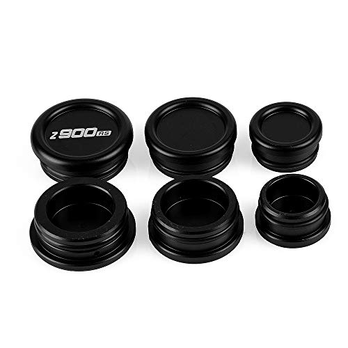 Oldbones 6PCS Motorrad Rahmen Endkappen Blindstopfen Motorrad für Z900RS 2018 2019 in Schwarz
